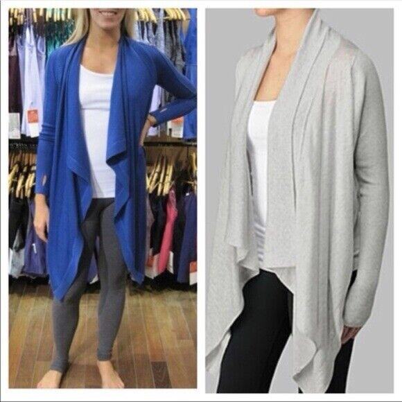 Lululemon Express Yourself Purple Cardigan Wrap Sweater Tencel Cashmere Womens 2 - Picture 1 of 6